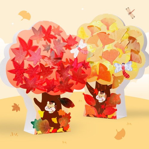 (미술샘) 가을나무 스티커 꾸미기 (2종 set)