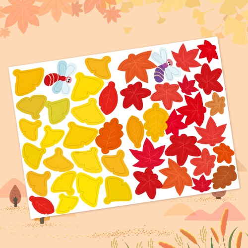 (미술샘) 가을 낙엽 스티커